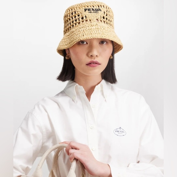 Prada Straw Bucket Hats - Picture 1 of 5
